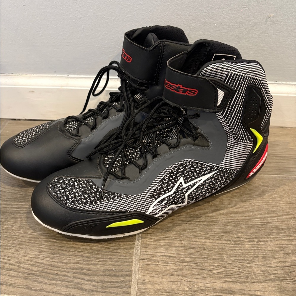 Alpinestars Black and White Rideknit Shoes